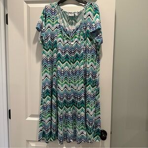 Kim Rogers Multicolor Chevron Midi Dress